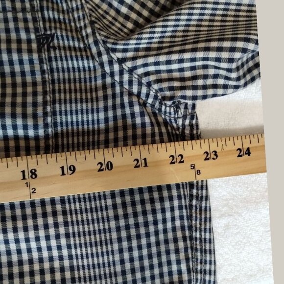 Seven For All Mankind Mens Gingham Button-Up Shirt Blk/Wht Large - Picture 10 of 14